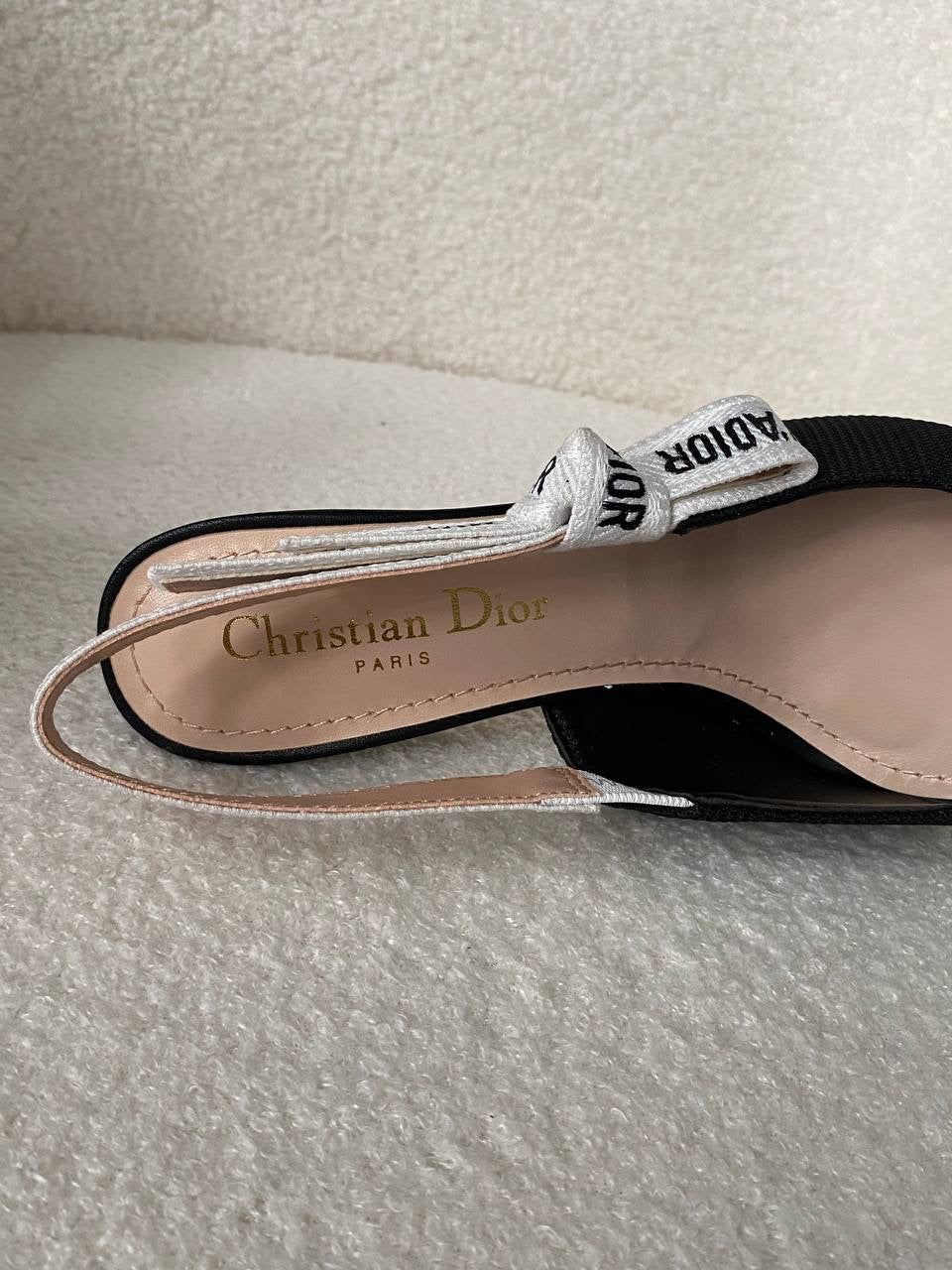 Jadior Slingback Pump in Black Technical Fabric 6.5cm & 9.5cm Heels | Women Heels Ready Stock
