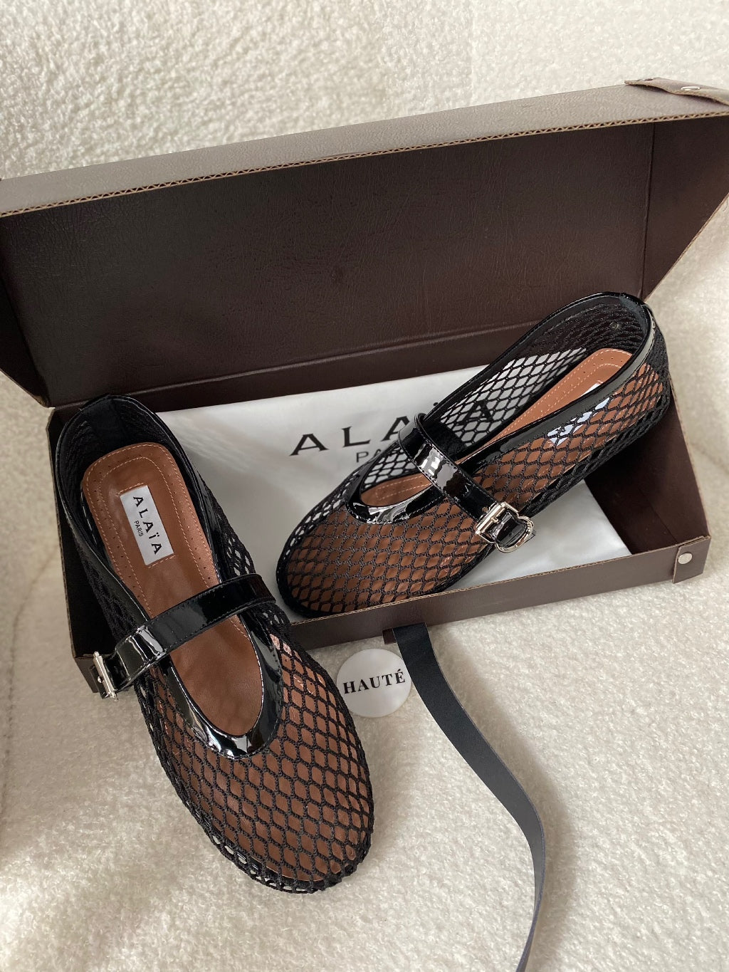 Alaia Ballet Flat Fishnet | Sepatu Wanita Jaring Flat Shoes Fish Net