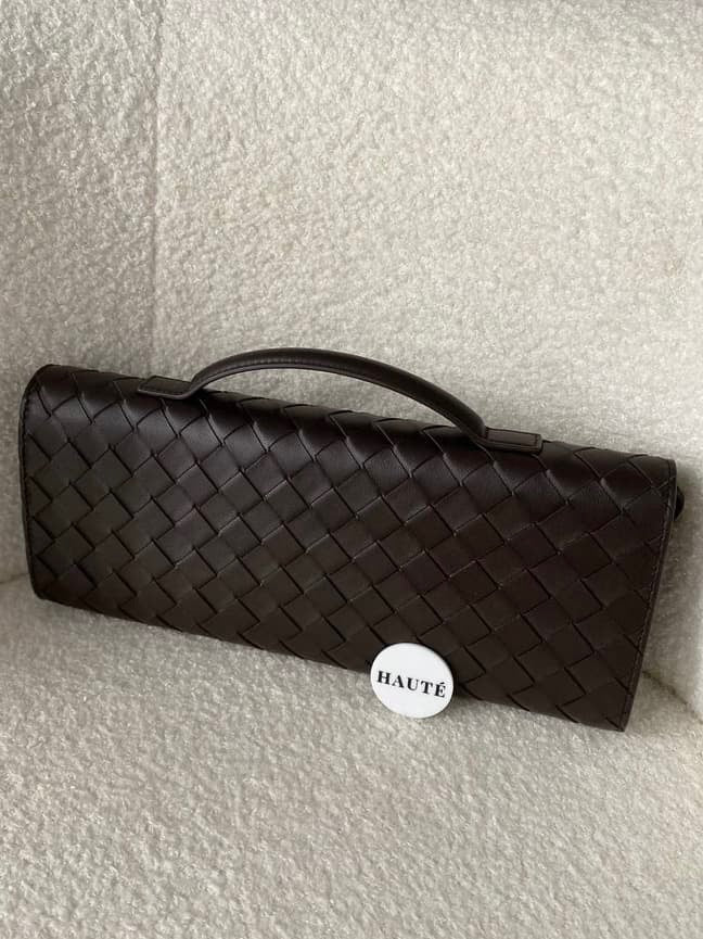 Bottega Veneta Andiamo Clutch in Genuine Leather Box Included