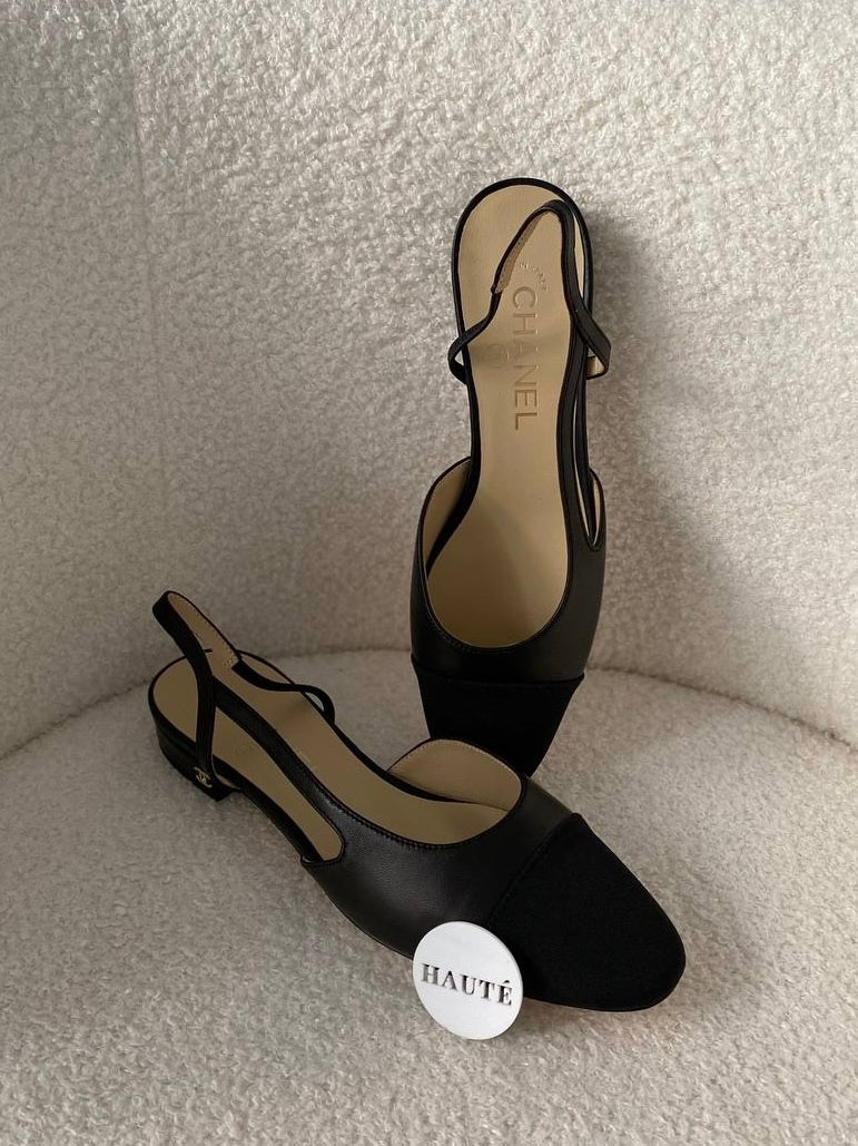 Chanel Classic Slingback Flat Beige Black – Two Tone Cap Toe Ready Stock