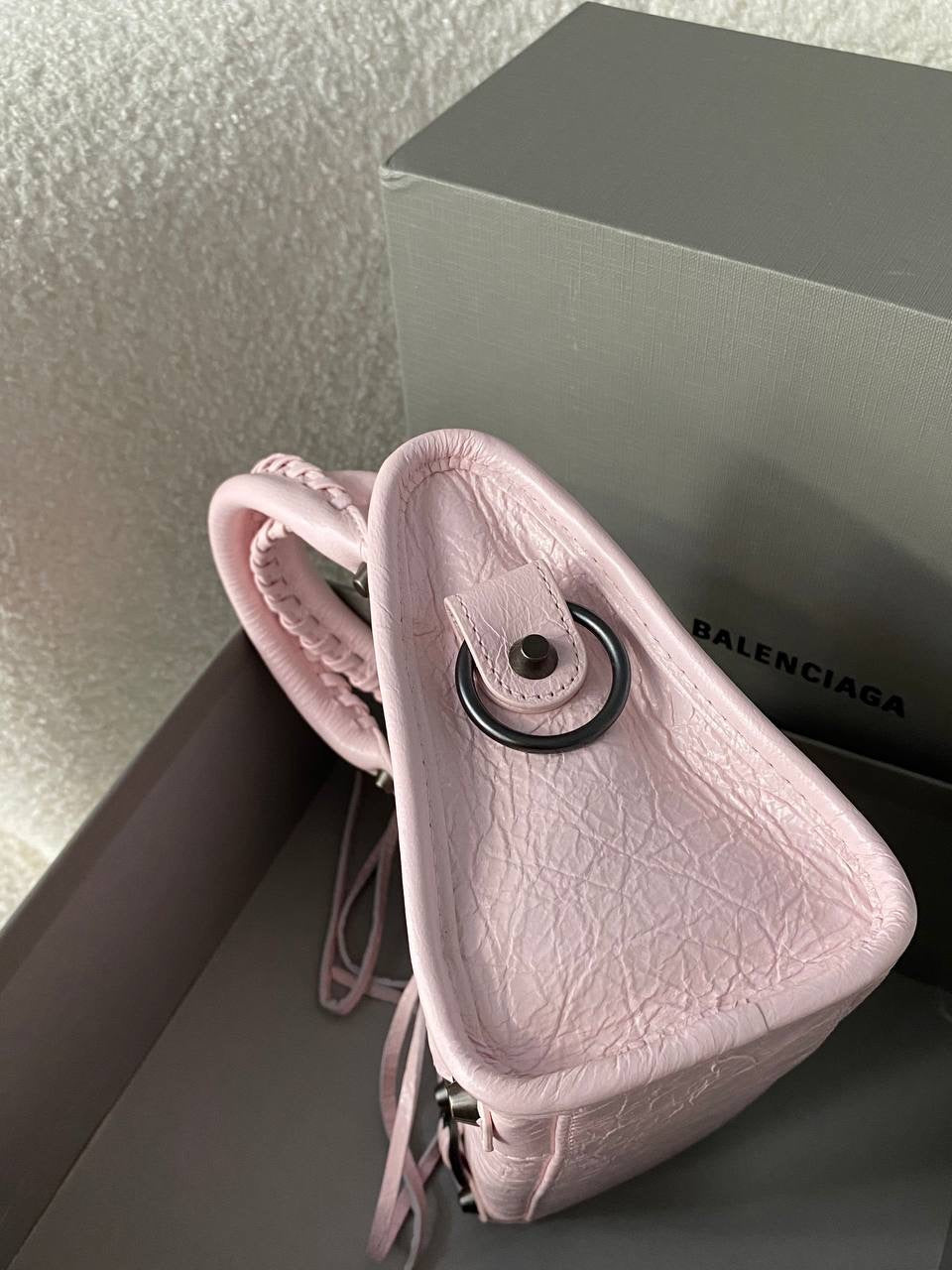 Prive - Balenciaga Le City Women Shoulder Bag | Real Lambskin Leather with Zipper Pocket Removable Mirror