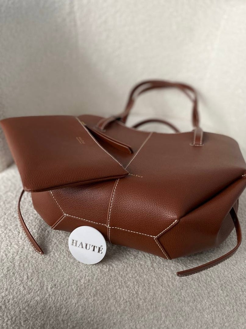 Polene Cyme Mini / Large Shoulder Bag in Calfskin Leather | Ready Stock Camel Taupe Cognac Black