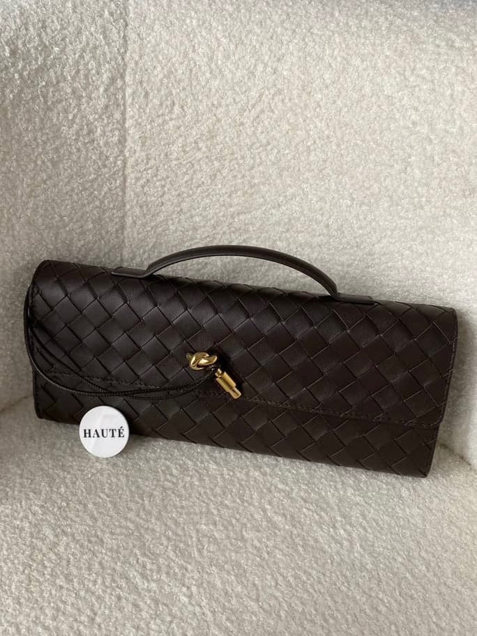 Bottega Veneta Andiamo Clutch in Genuine Leather Box Included