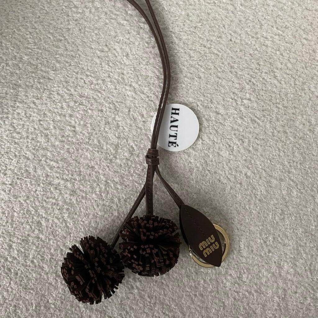 Miu Miu Leather Trick Charm | Aksesoris Tas Branded Elegan Stylish Premium