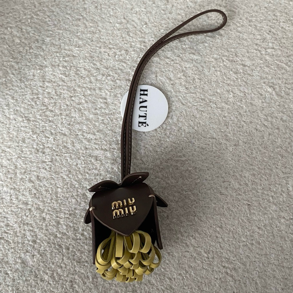 Miu Miu Leather Trick Charm | Aksesoris Tas Branded Elegan Stylish Premium