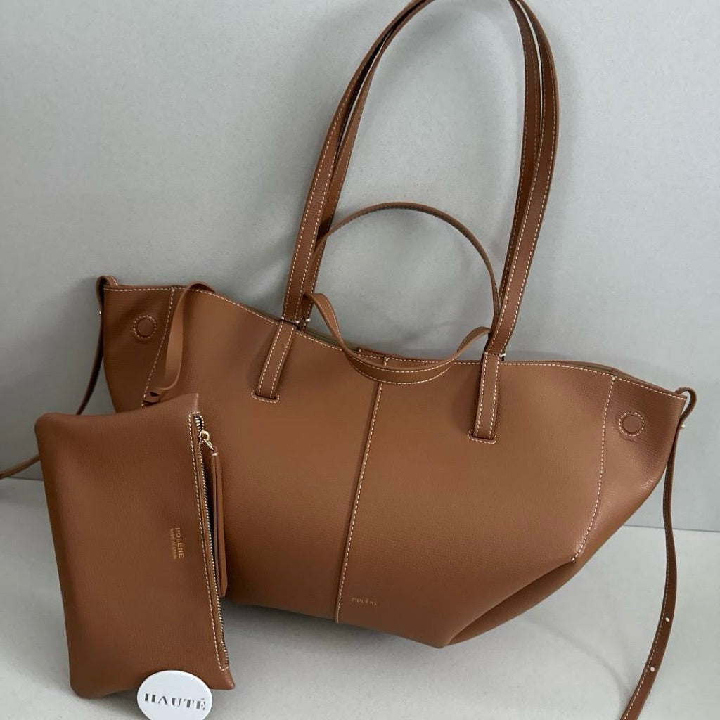 Polene Cyme Mini / Large Shoulder Bag in Calfskin Leather | Ready Stock Camel Taupe Cognac Black