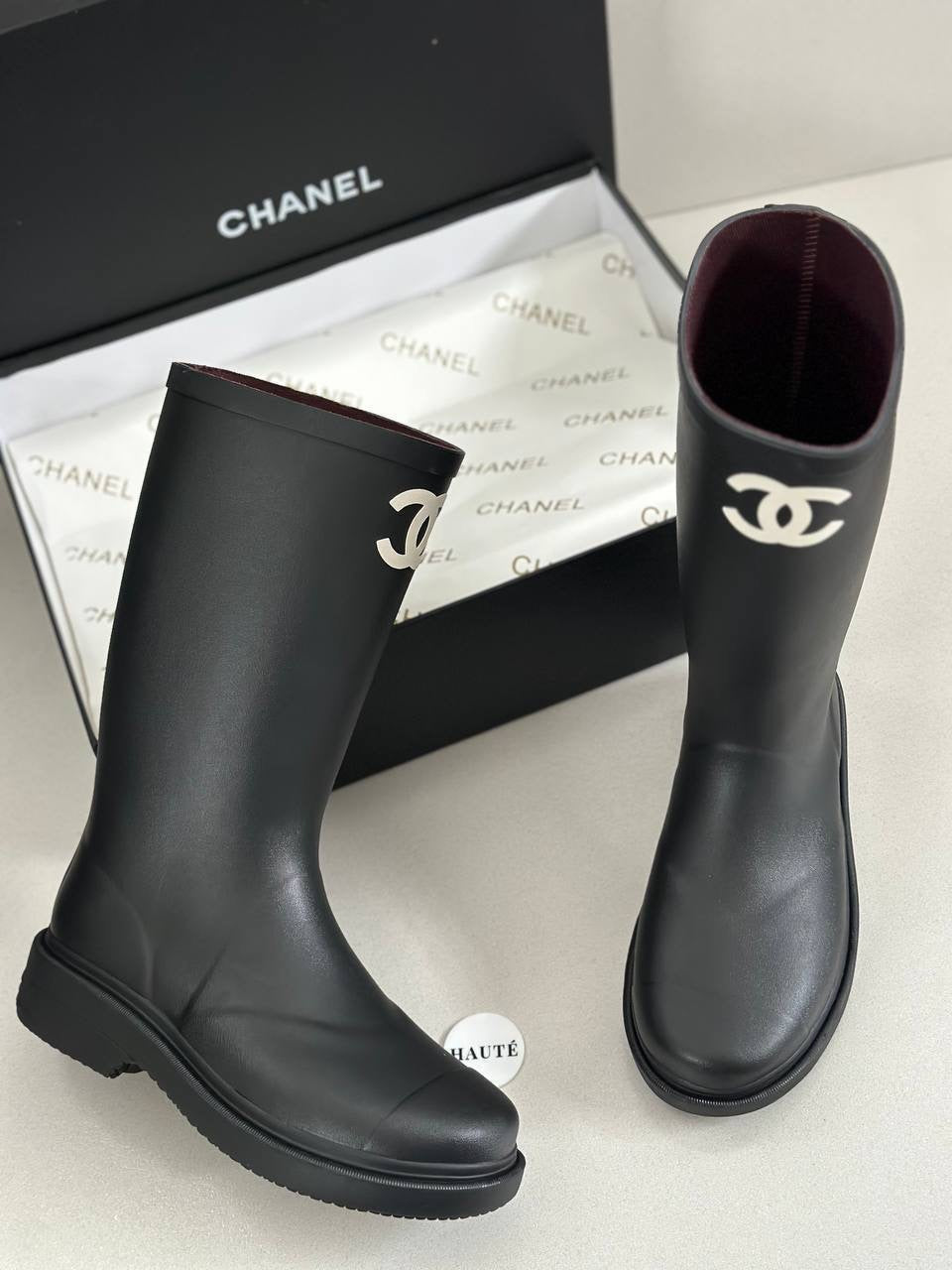 Chanel Caoutchouch High Boots Women’s Rubber Winter Boots Ready Stock