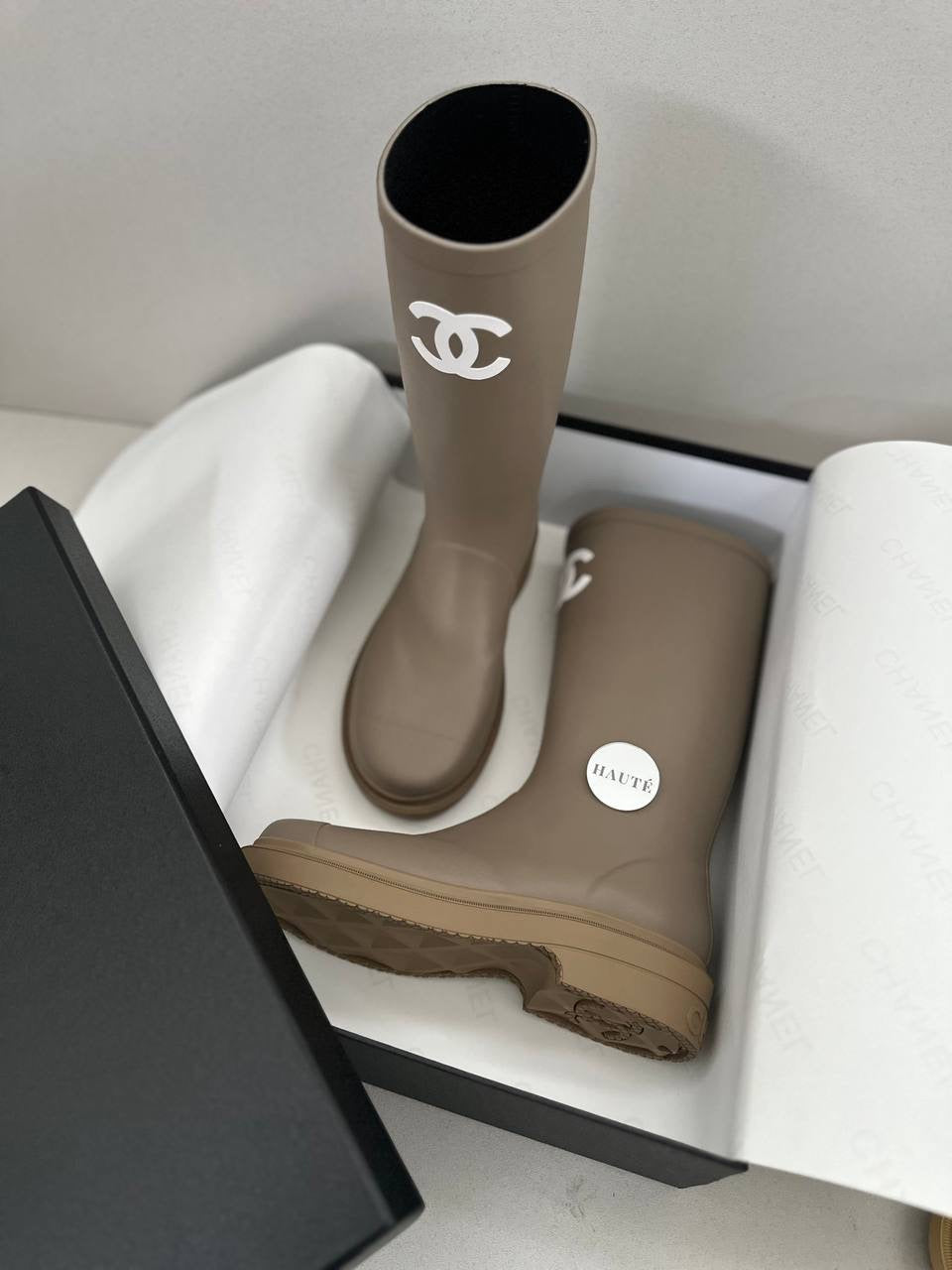 Chanel Caoutchouch High Boots Women’s Rubber Winter Boots Ready Stock
