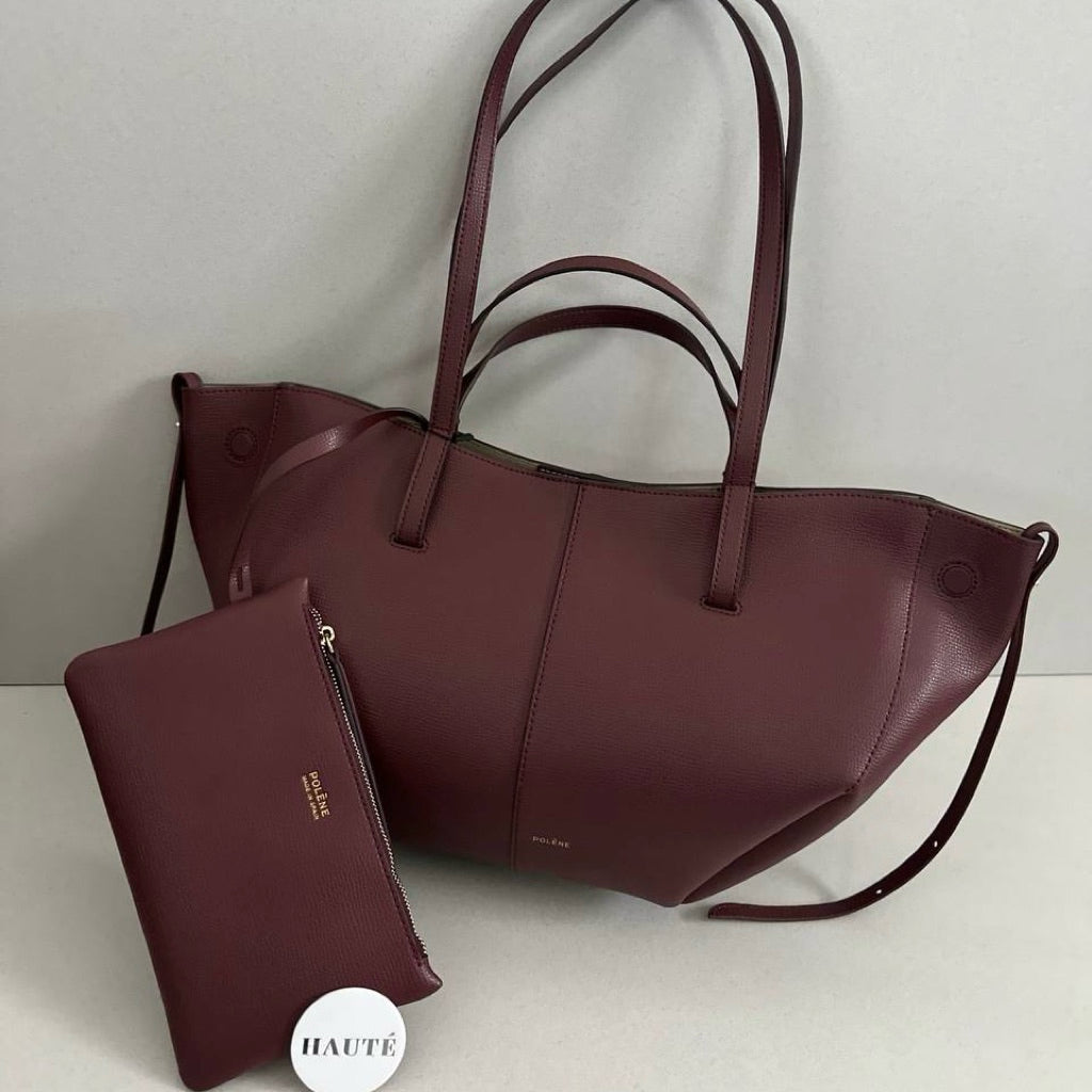 Polene Cyme Mini / Large Shoulder Bag in Calfskin Leather | Ready Stock Camel Taupe Cognac Black