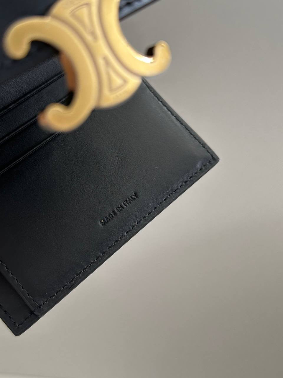 Celine Triomphe Small Compact Wallet Card Holder Charm Black | Ready Stock