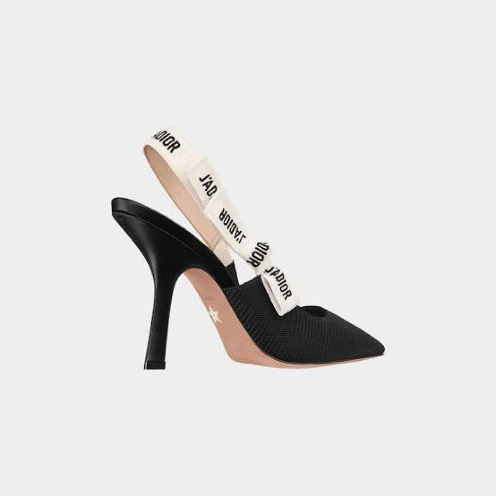 Jadior Slingback Pump in Black Technical Fabric 6.5cm & 9.5cm Heels | Women Heels Ready Stock