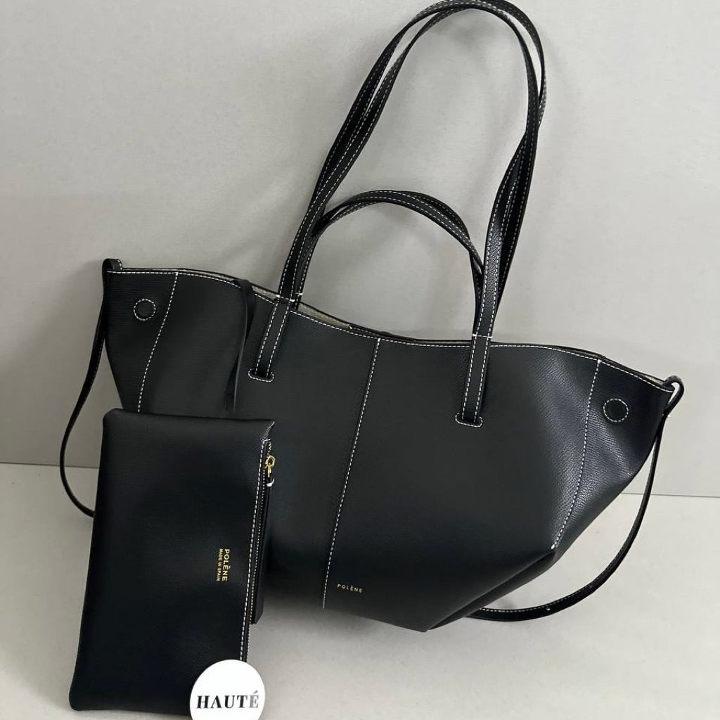 Polene Cyme Mini / Large Shoulder Bag in Calfskin Leather | Ready Stock Camel Taupe Cognac Black
