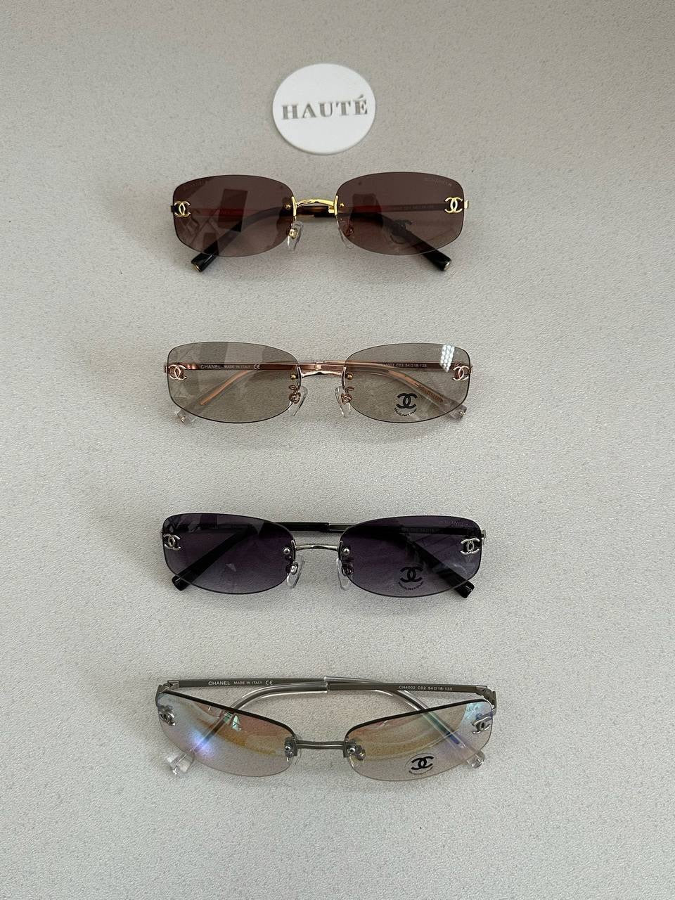 Chanel Rimless Logo Sunglasses Kacamata Frameless Tanpa Bingkai UV Protection
