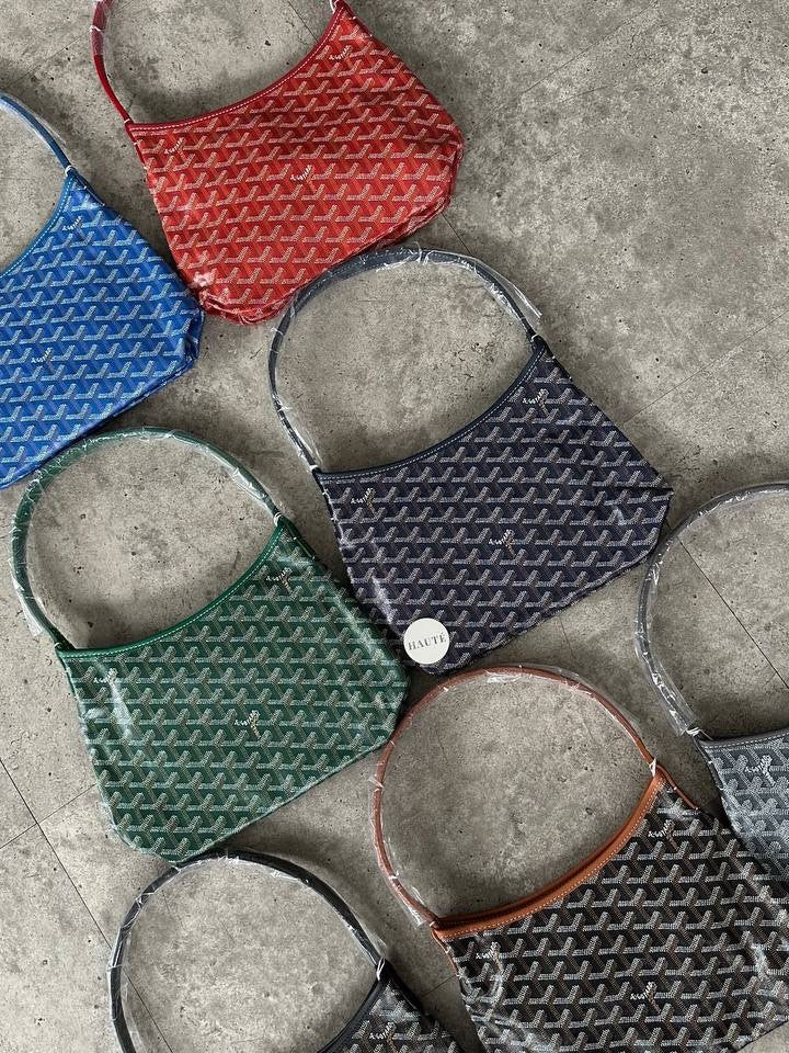 Goyard Boheme Hobo Canvas Hobo Shoulder Bag – Ready Stock Premium Zipped Design | Navy / Black / Green / Grey