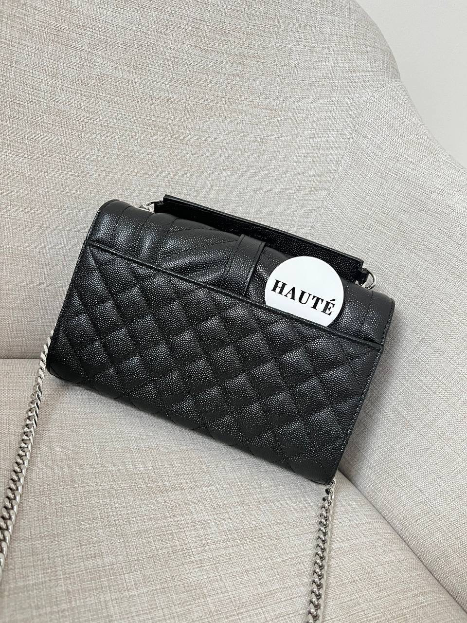 YSL Envelope Hand Bag in Genuine Grain Leather