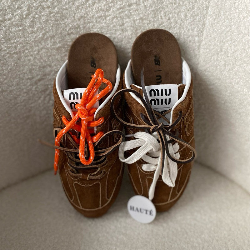 Miu Miu x NB 530 Mules Deco Calf Suede Slip On