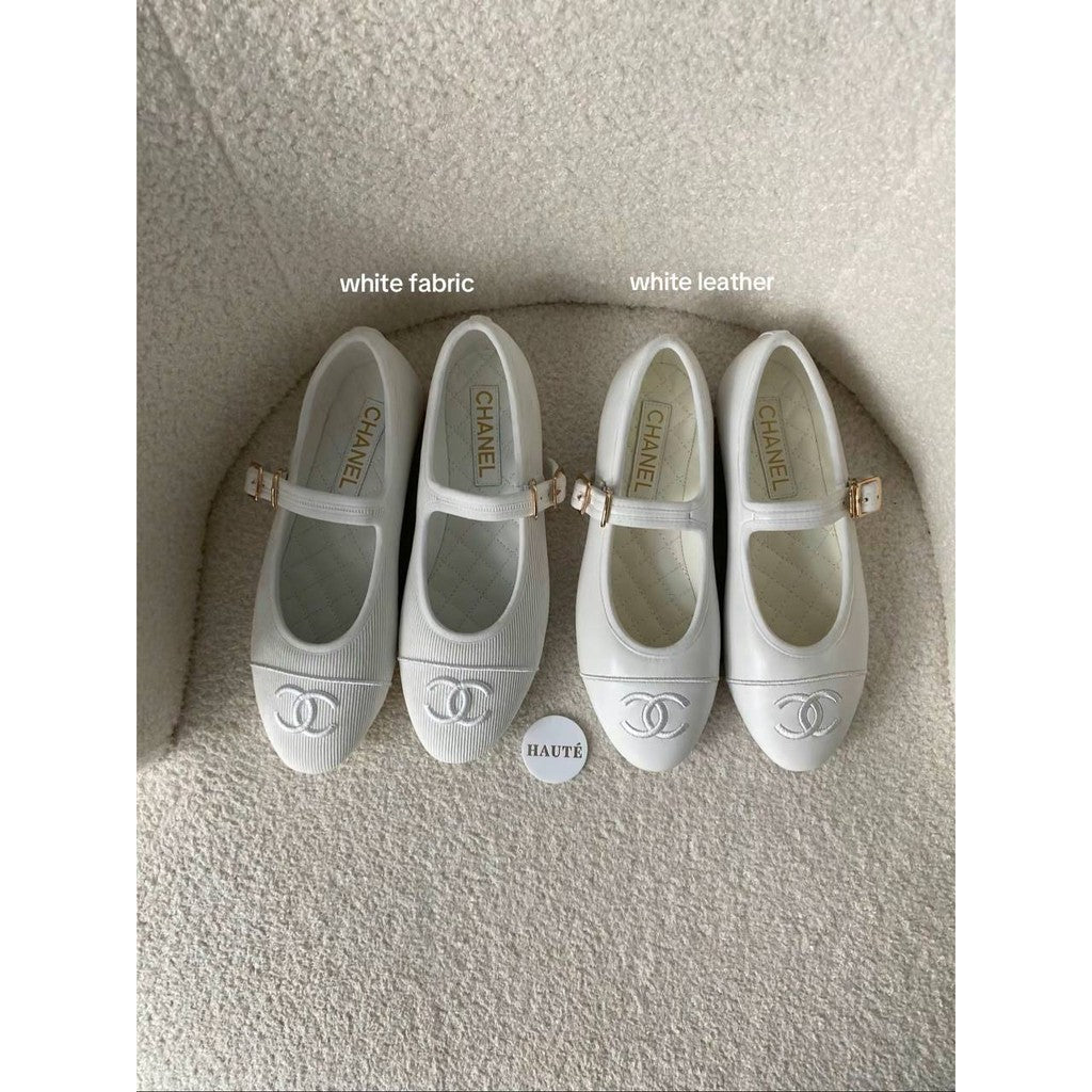 Chanel Mary Janes Flats Pump in Fabric / Genuine Leather Ready Stock