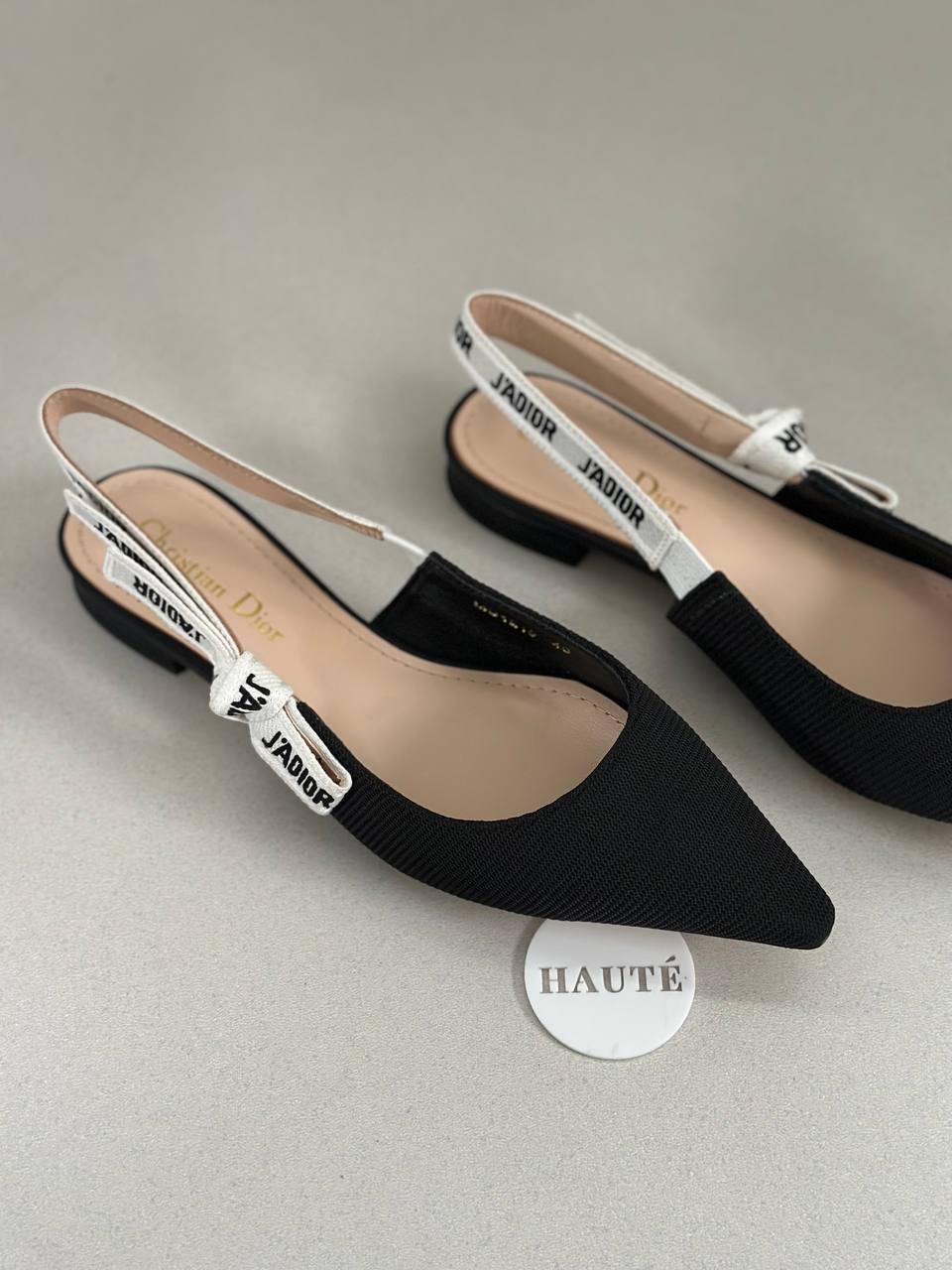 Jadior Slingback Flat Fabric / Patent Leather