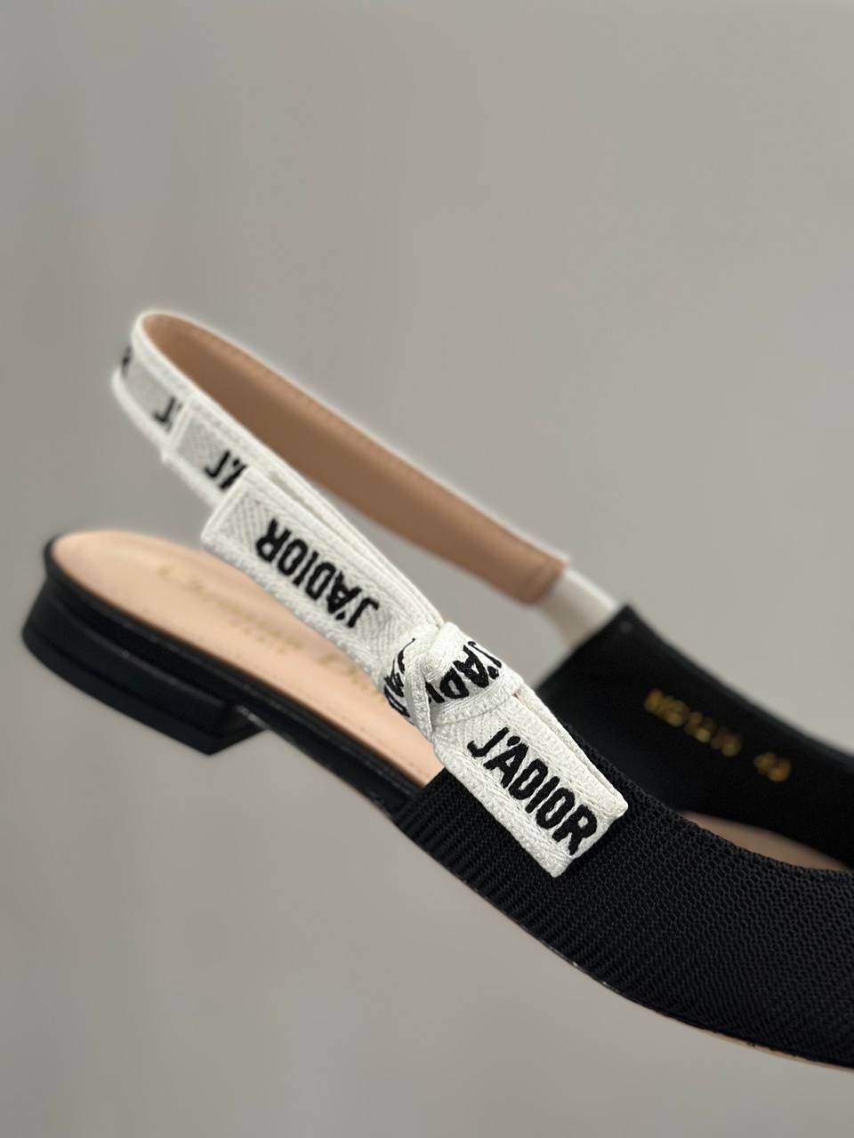 Jadior Slingback Flat Fabric / Patent Leather