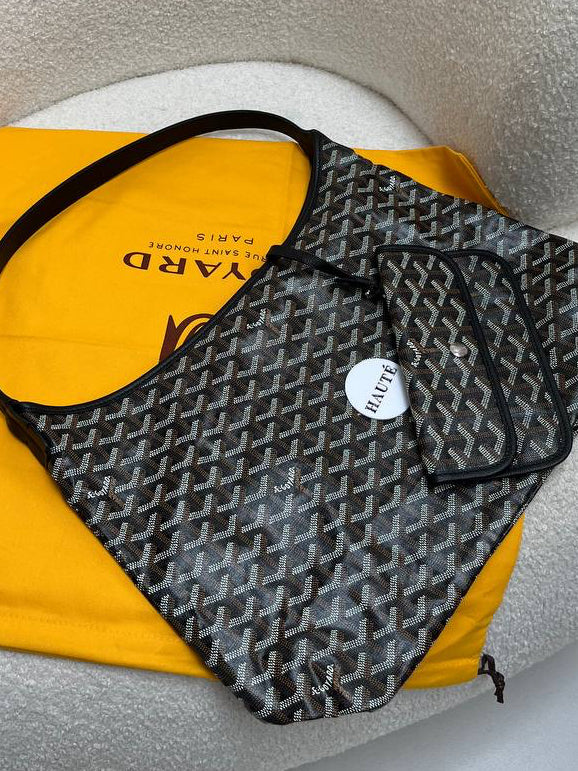 Goyard Boheme Hobo Canvas Hobo Shoulder Bag – Ready Stock Premium Zipped Design | Navy / Black / Green / Grey