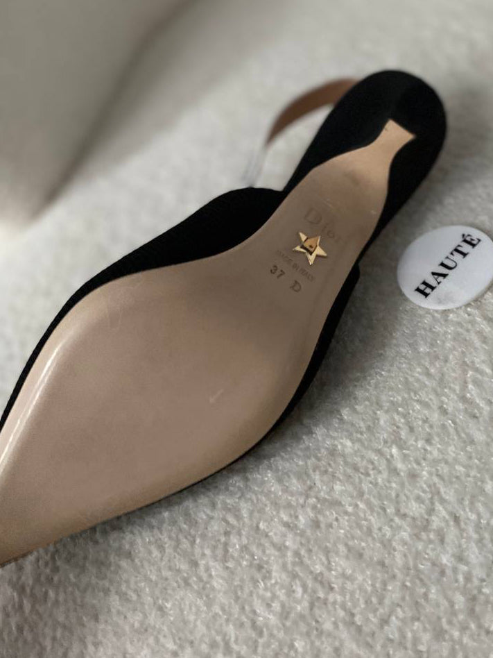 Jadior Slingback Pump in Black Technical Fabric 6.5cm & 9.5cm Heels | Women Heels Ready Stock