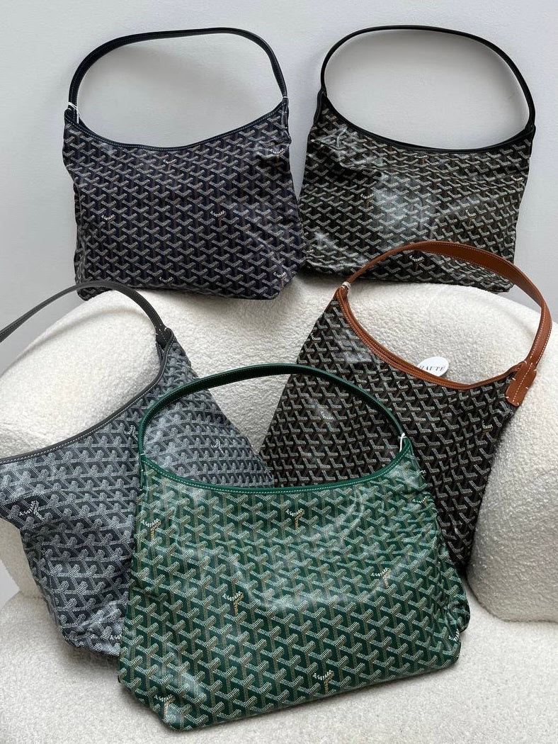 Goyard Boheme Hobo Canvas Hobo Shoulder Bag – Ready Stock Premium Zipped Design | Navy / Black / Green / Grey