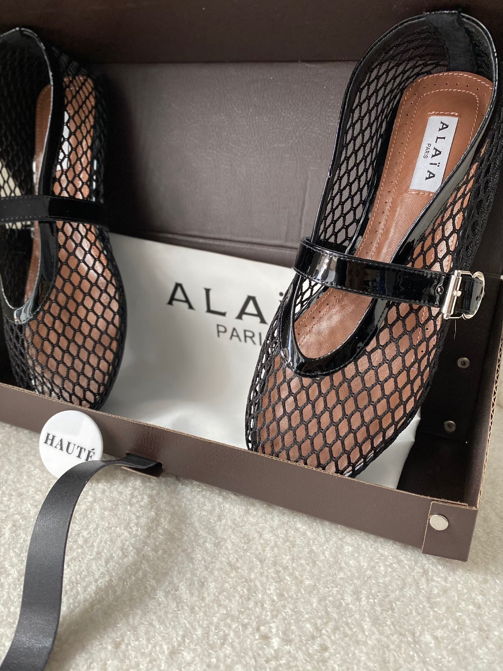 Alaia Ballet Flat Fishnet | Sepatu Wanita Jaring Flat Shoes Fish Net