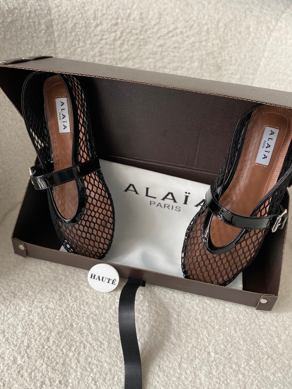 Alaia Ballet Flat Fishnet | Sepatu Wanita Jaring Flat Shoes Fish Net