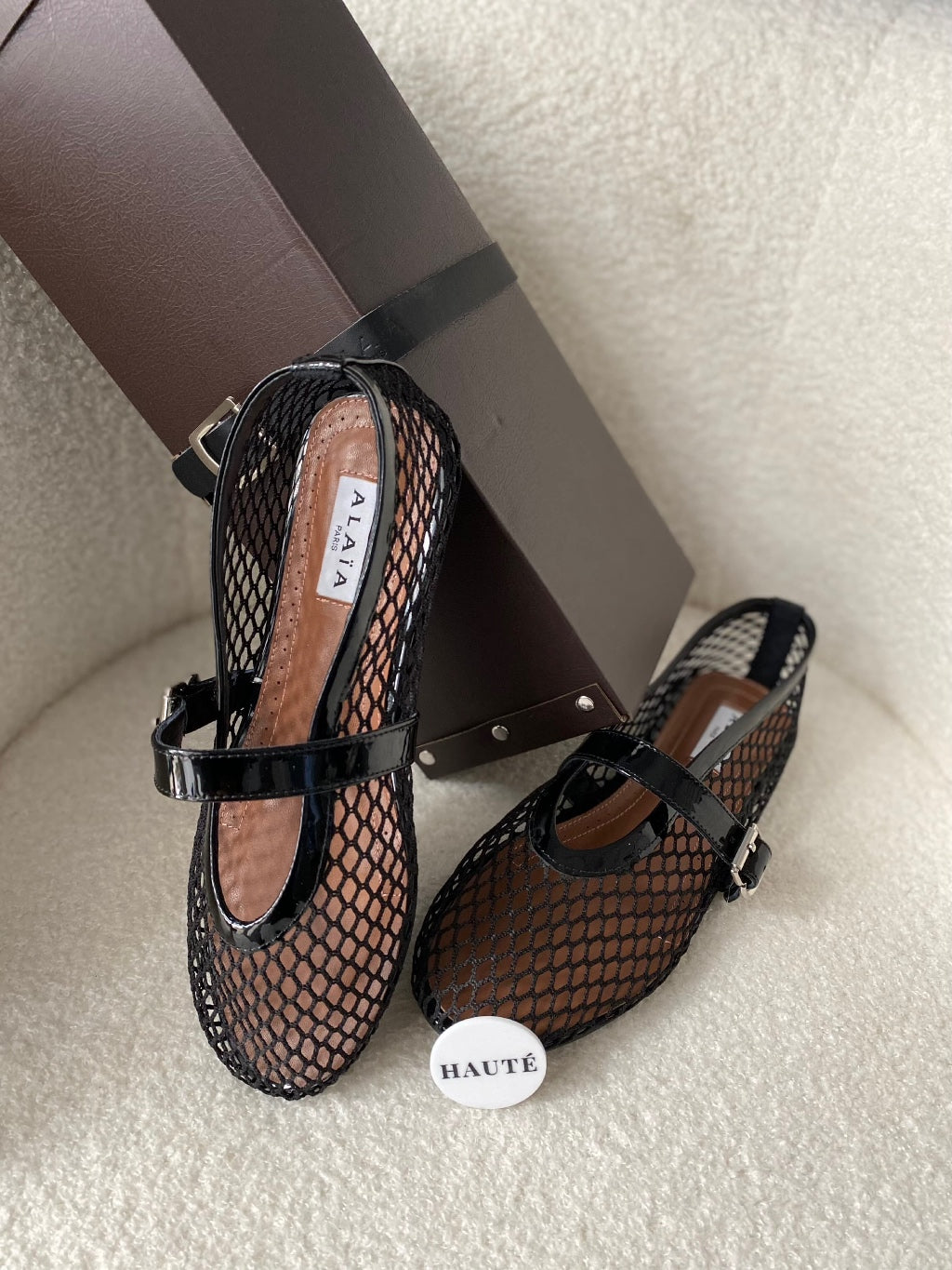 Alaia Ballet Flat Fishnet | Sepatu Wanita Jaring Flat Shoes Fish Net