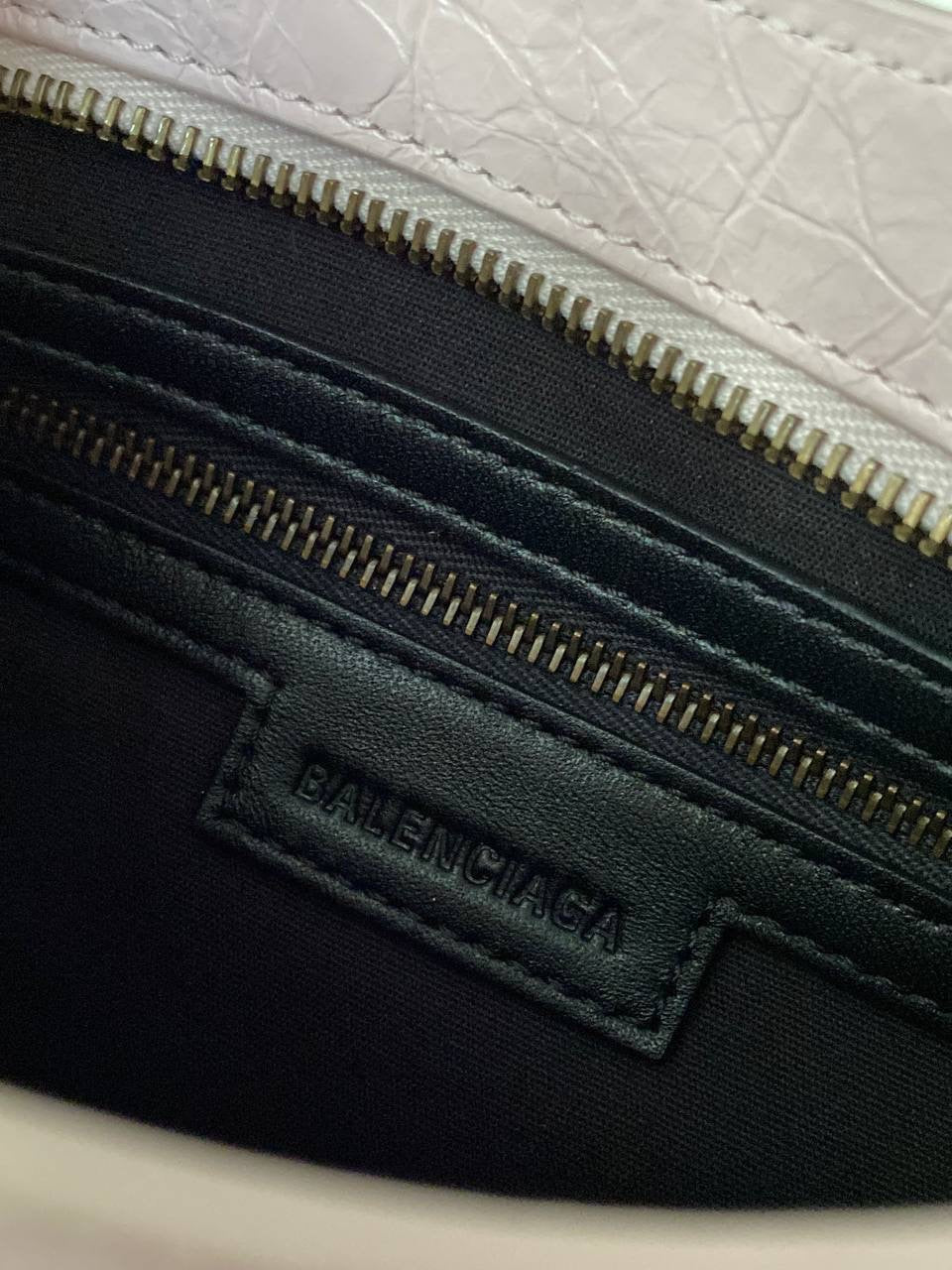 Prive - Balenciaga Le City Women Shoulder Bag | Real Lambskin Leather with Zipper Pocket Removable Mirror
