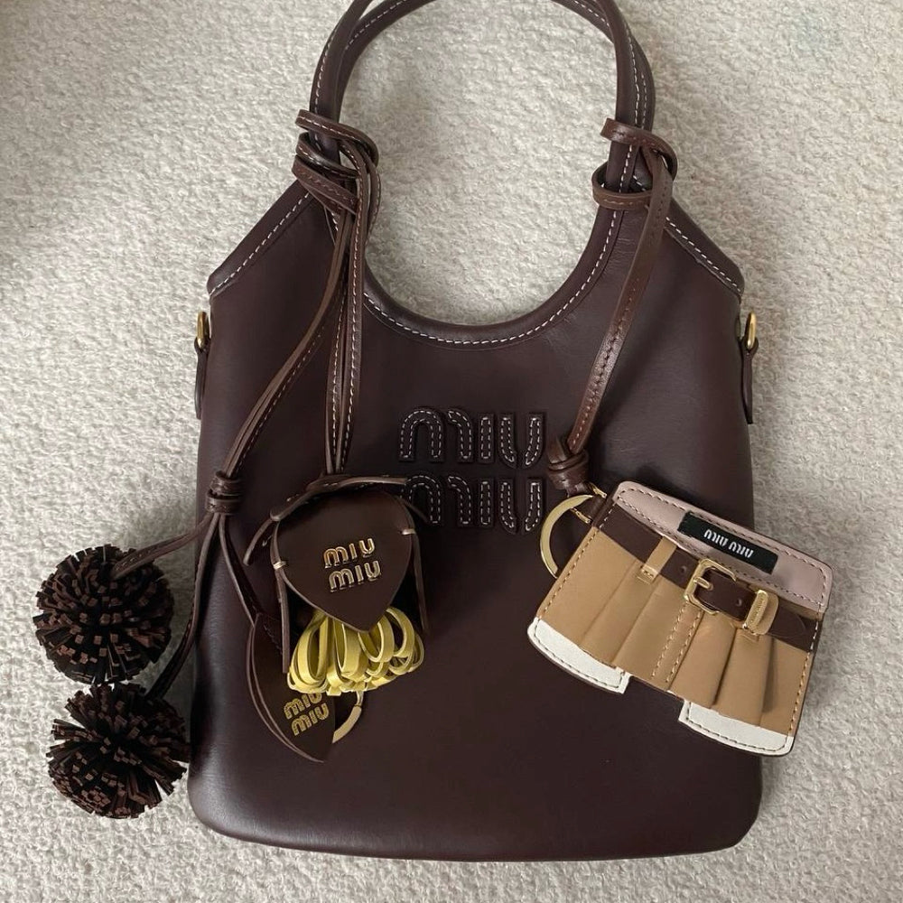 Miu Miu Leather Trick Charm | Aksesoris Tas Branded Elegan Stylish Premium