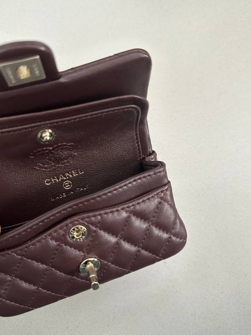 Chanel Classic Mini Bag with Hook Lambskin Real Leather| Bag Charm