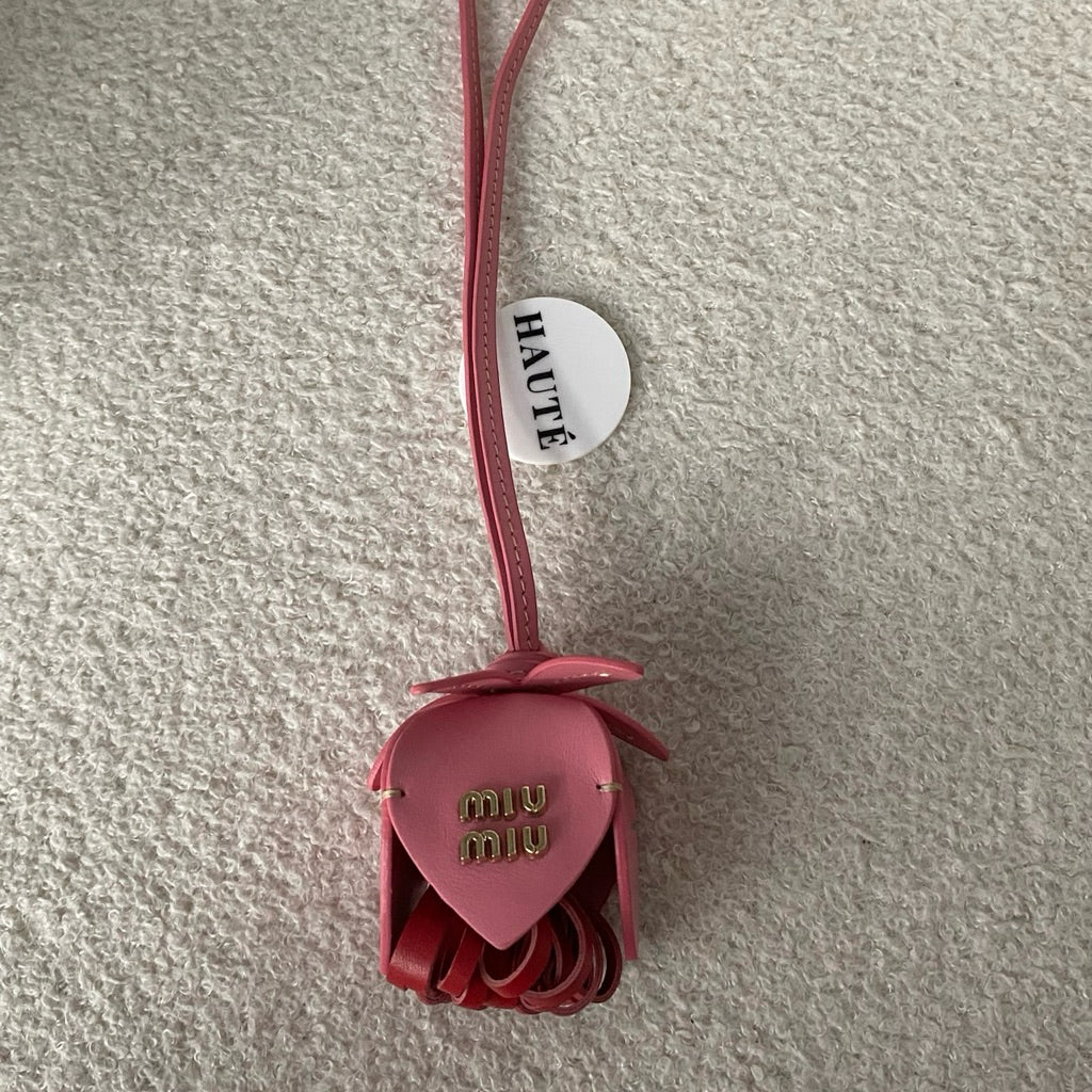 Miu Miu Leather Trick Charm | Aksesoris Tas Branded Elegan Stylish Premium
