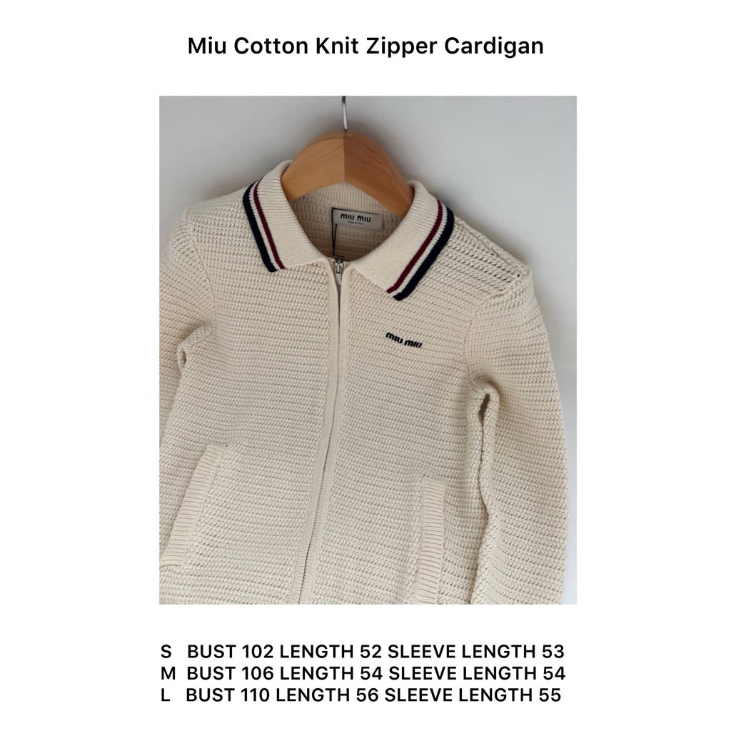 Miu Miu Women Apparels | Oversized Cardigan Sweater Shirt Polo Ribbed Jersey | Ready Stock