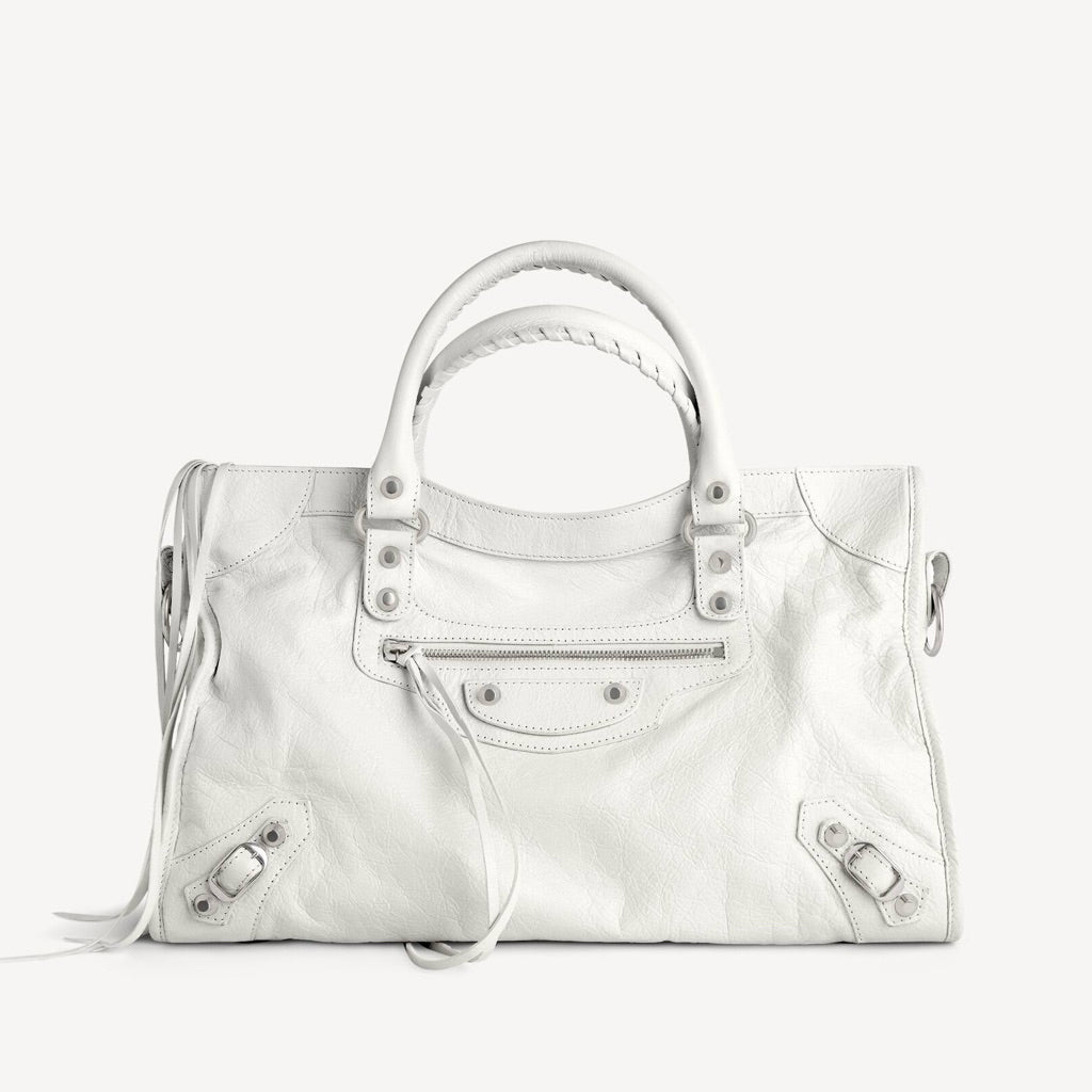 Prive - Balenciaga Le City Women Shoulder Bag | Real Lambskin Leather with Zipper Pocket Removable Mirror