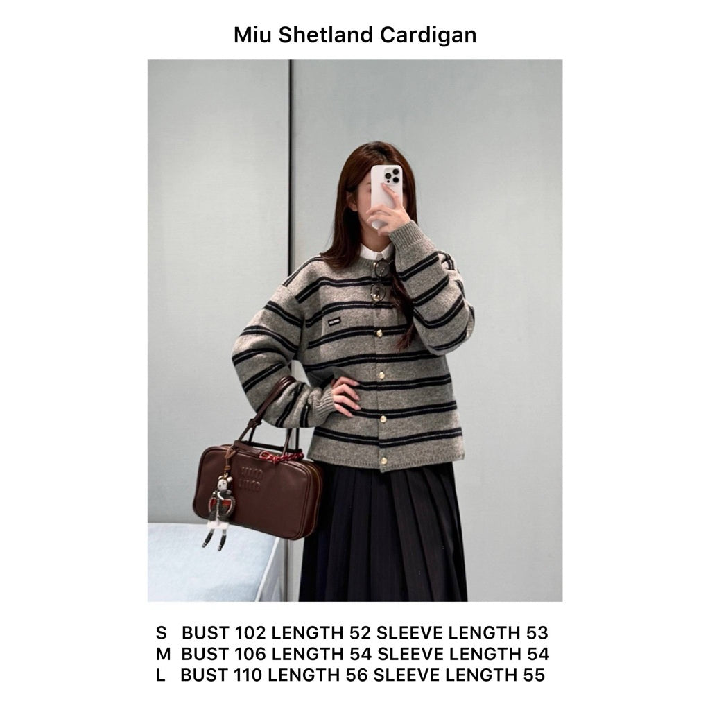 Miu Miu Women Apparels | Oversized Cardigan Sweater Shirt Polo Ribbed Jersey | Ready Stock
