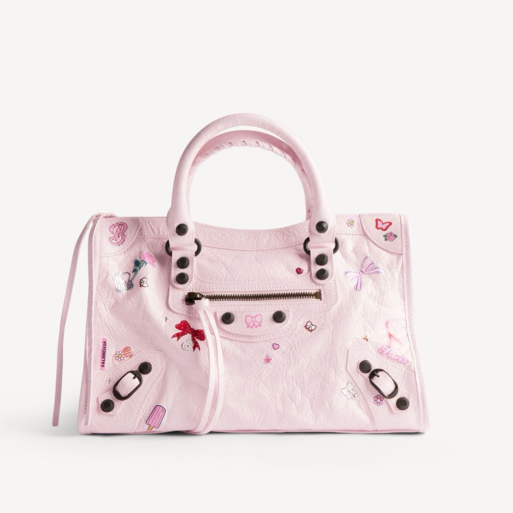 Prive - Balenciaga Le City Women Shoulder Bag | Real Lambskin Leather with Zipper Pocket Removable Mirror