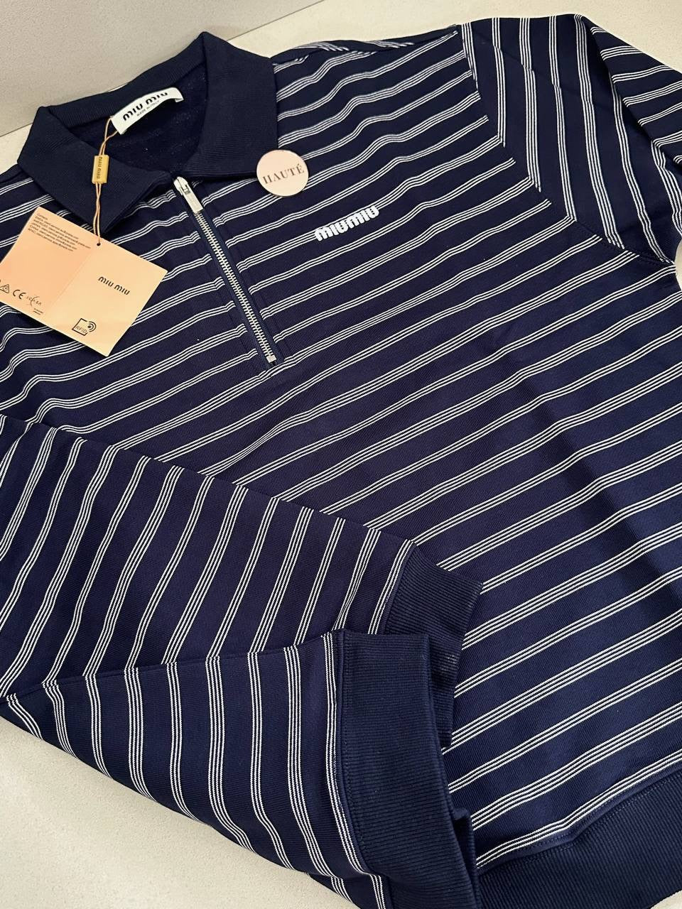 Miu Miu Women Apparels | Oversized Cardigan Sweater Shirt Polo Ribbed Jersey | Ready Stock