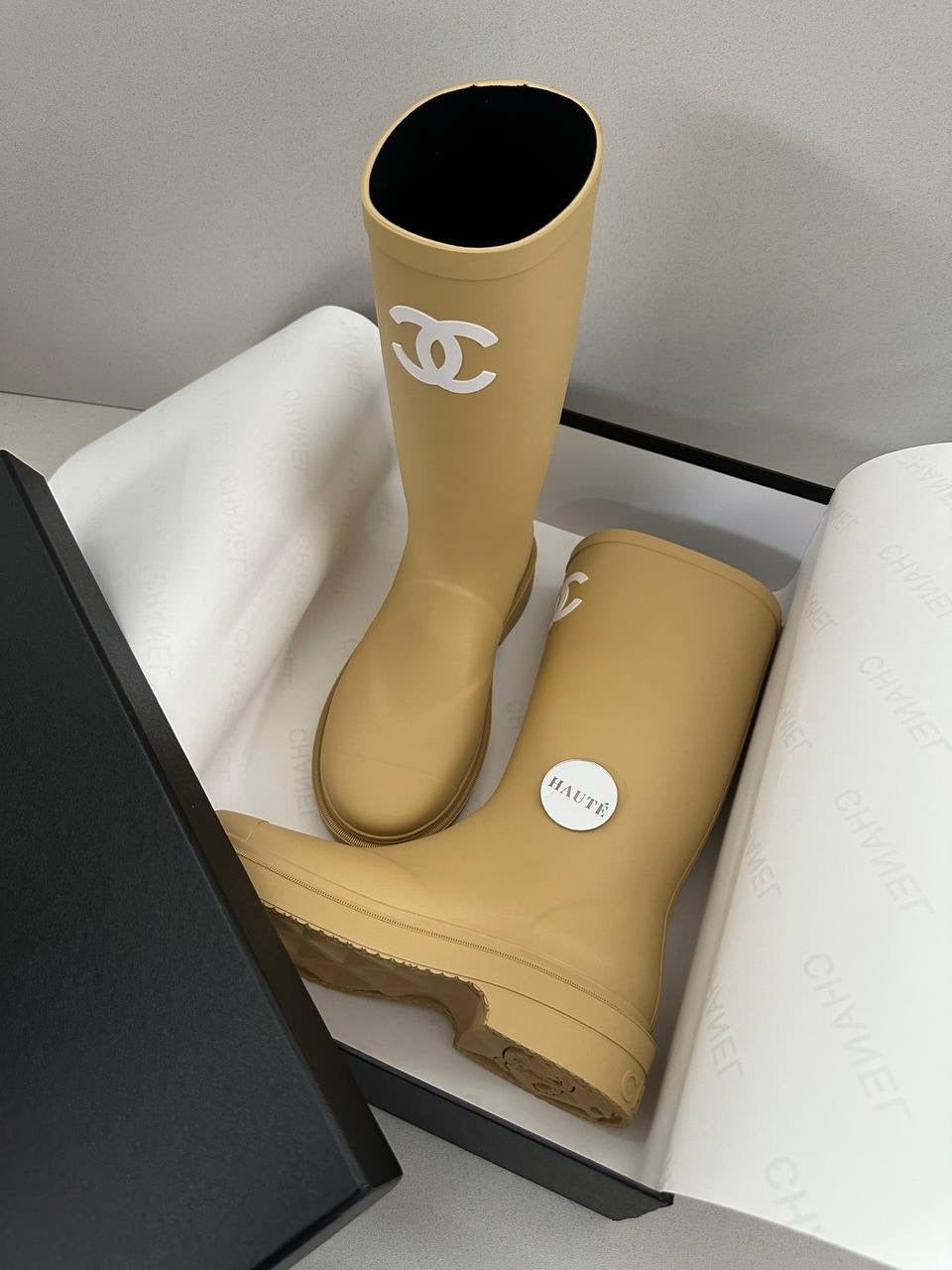 Chanel Caoutchouch High Boots Women’s Rubber Winter Boots Ready Stock
