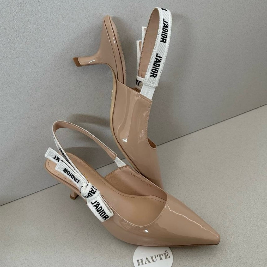 Jadior Slingback Pump in Black Technical Fabric 6.5cm & 9.5cm Heels | Women Heels Ready Stock