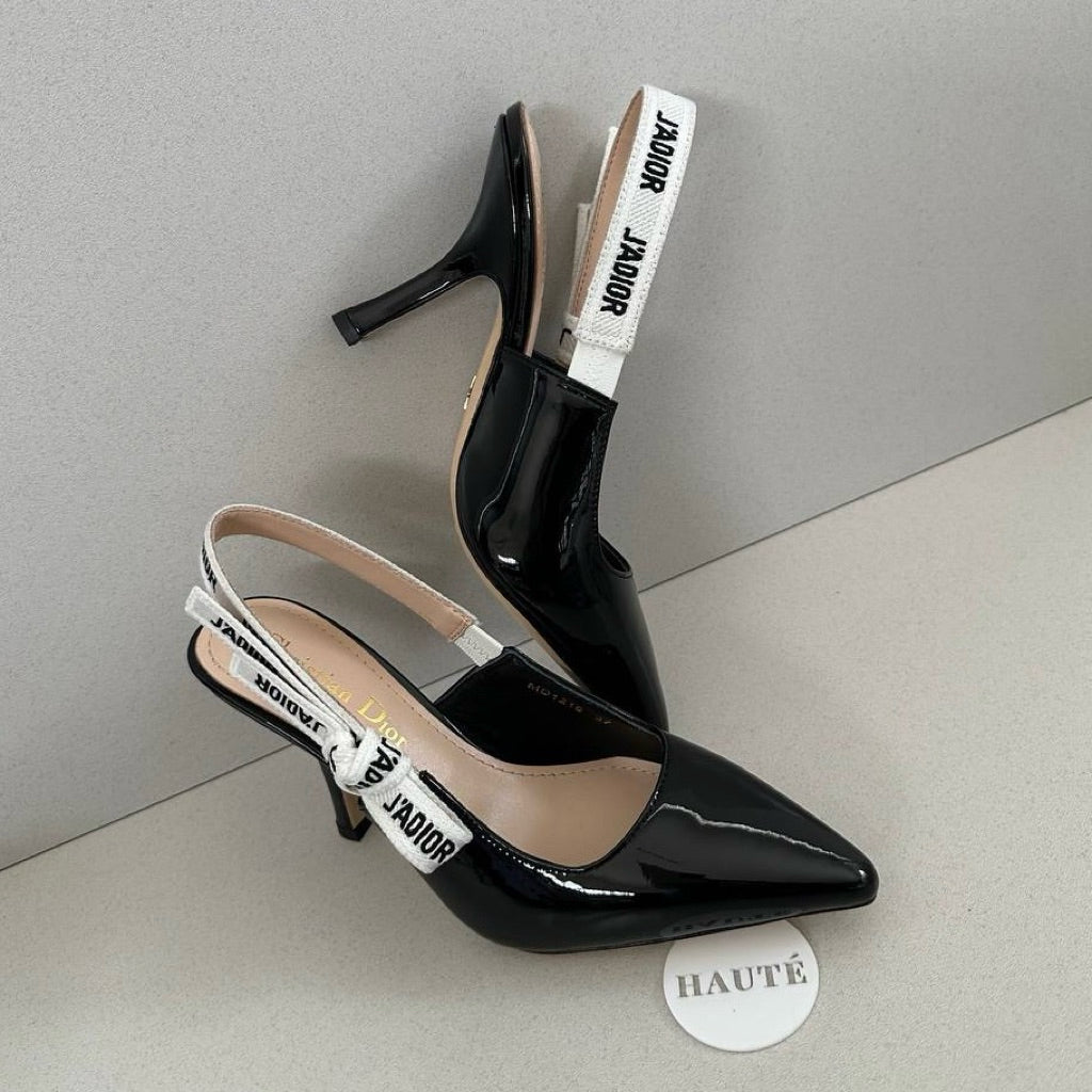 Jadior Slingback Pump in Black Technical Fabric 6.5cm & 9.5cm Heels | Women Heels Ready Stock