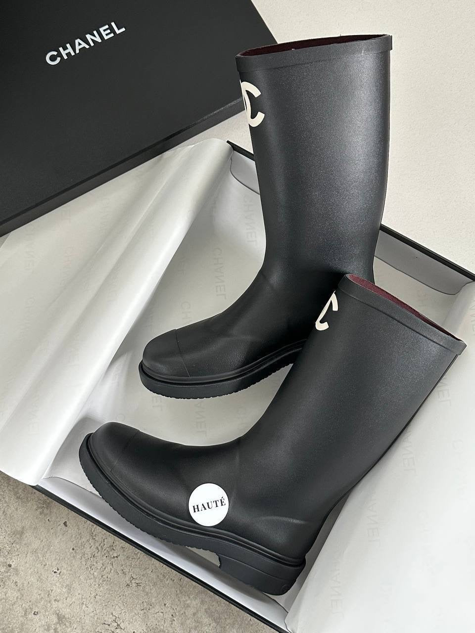 Chanel Caoutchouch High Boots Women’s Rubber Winter Boots Ready Stock