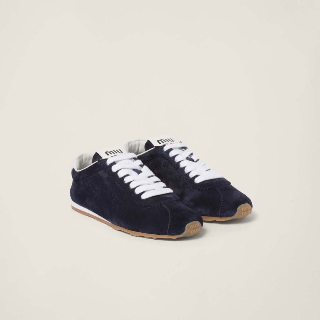 Miu Miu Plume Suede Sneakers Sepatu Fashion Branded Wanita