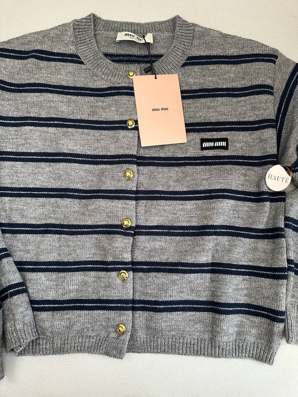 Miu Miu Women Apparels | Oversized Cardigan Sweater Shirt Polo Ribbed Jersey | Ready Stock