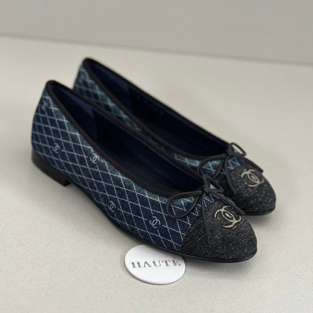 Chanel Ballet Logo Stitch Lambskin Leather Ballerina Flat | Women’s Flat Shoes Real leather