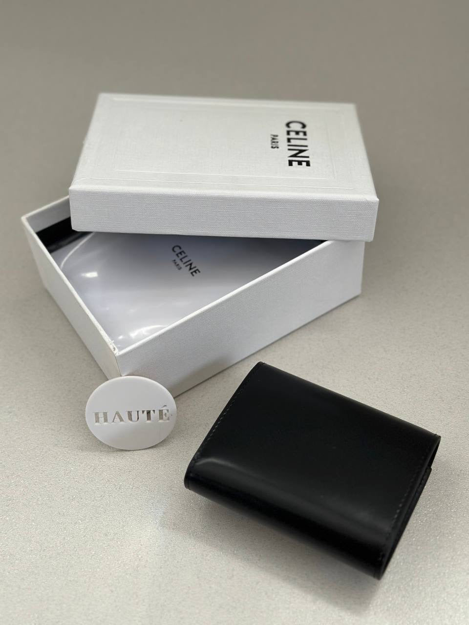 Celine Triomphe Small Compact Wallet Card Holder Charm Black | Ready Stock
