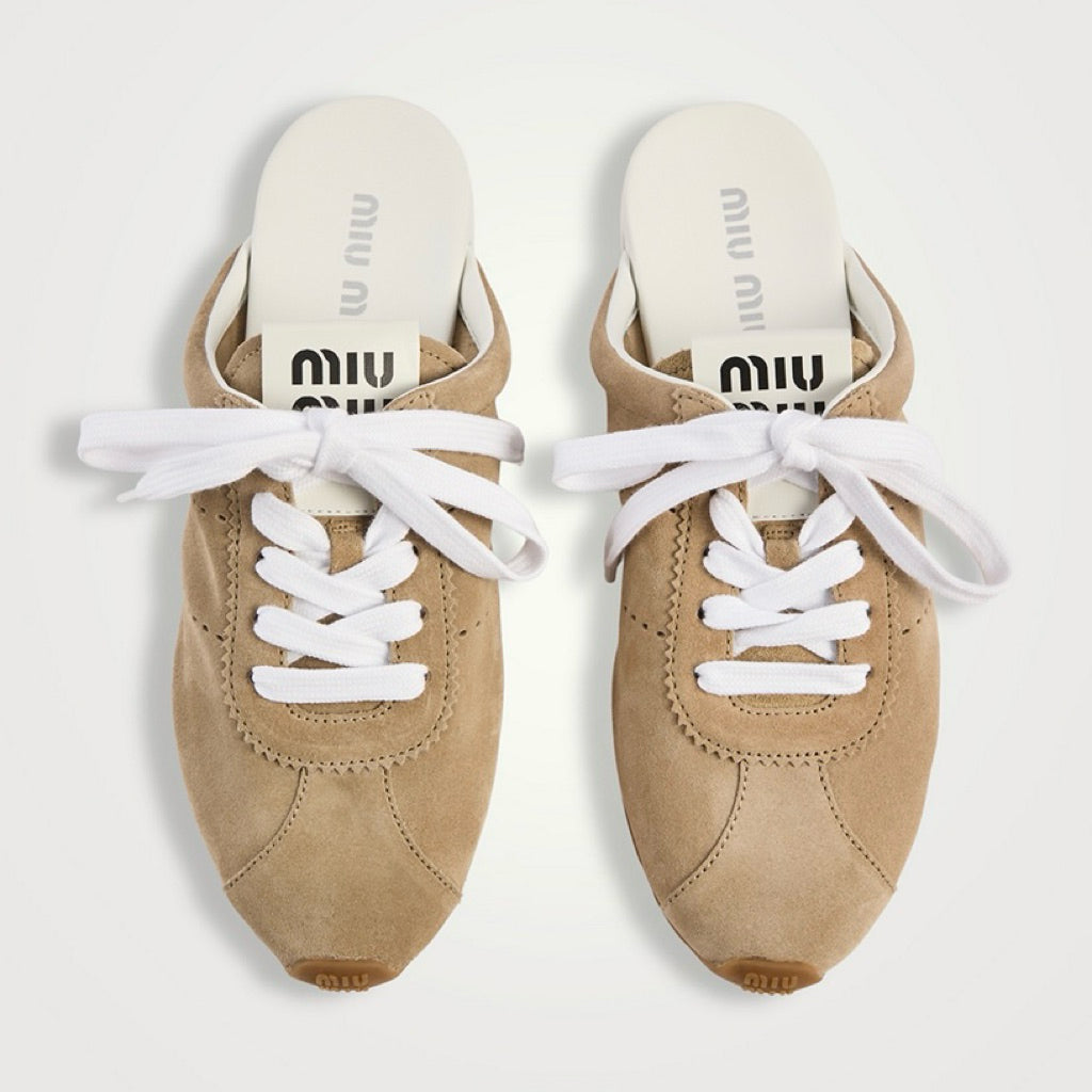 Miu Miu Plume Suede Sneakers Sepatu Fashion Branded Wanita