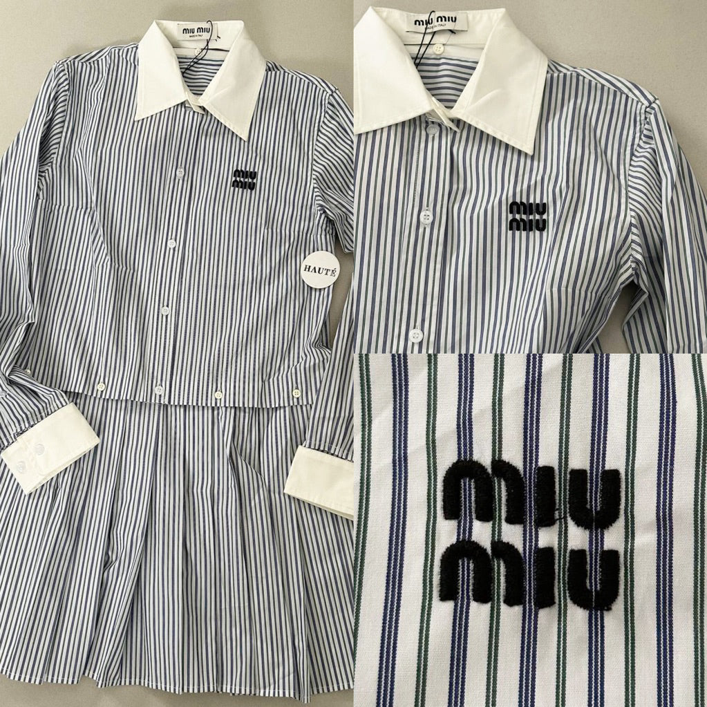 Miu Miu Women Apparels | Oversized Cardigan Sweater Shirt Polo Ribbed Jersey | Ready Stock