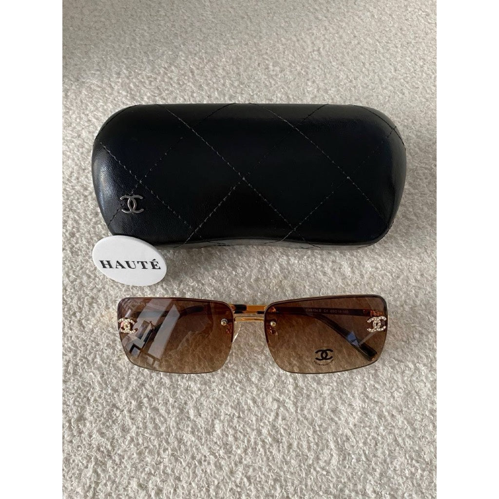 Chanel Rimless Logo Sunglasses Kacamata Frameless Tanpa Bingkai UV Protection