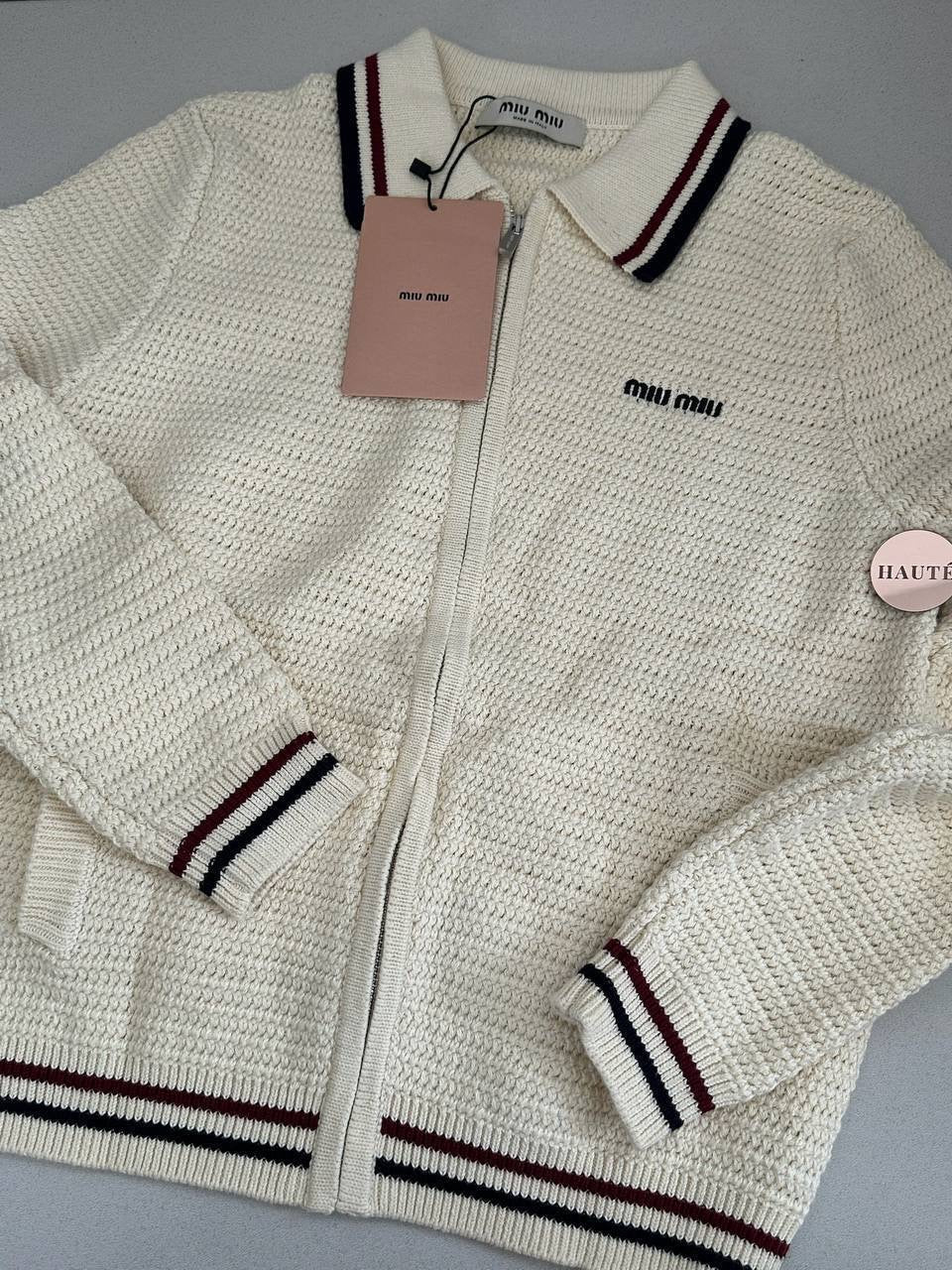 Miu Miu Women Apparels | Oversized Cardigan Sweater Shirt Polo Ribbed Jersey | Ready Stock
